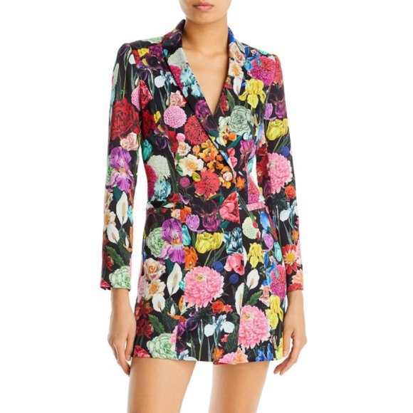 Alice + Olivia Dresses & Skirts - Alice + Olivia 'Latoya' Floral-Print Blazer Mini-Dress, Botanical Garden